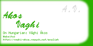 akos vaghi business card