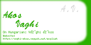 akos vaghi business card